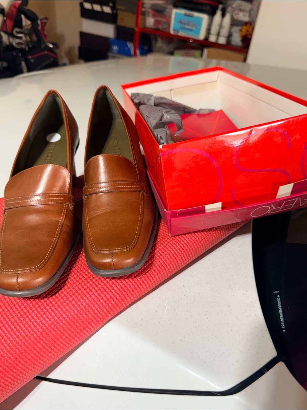 AERO By AEROSOLES Tan Leather Penny Loafers